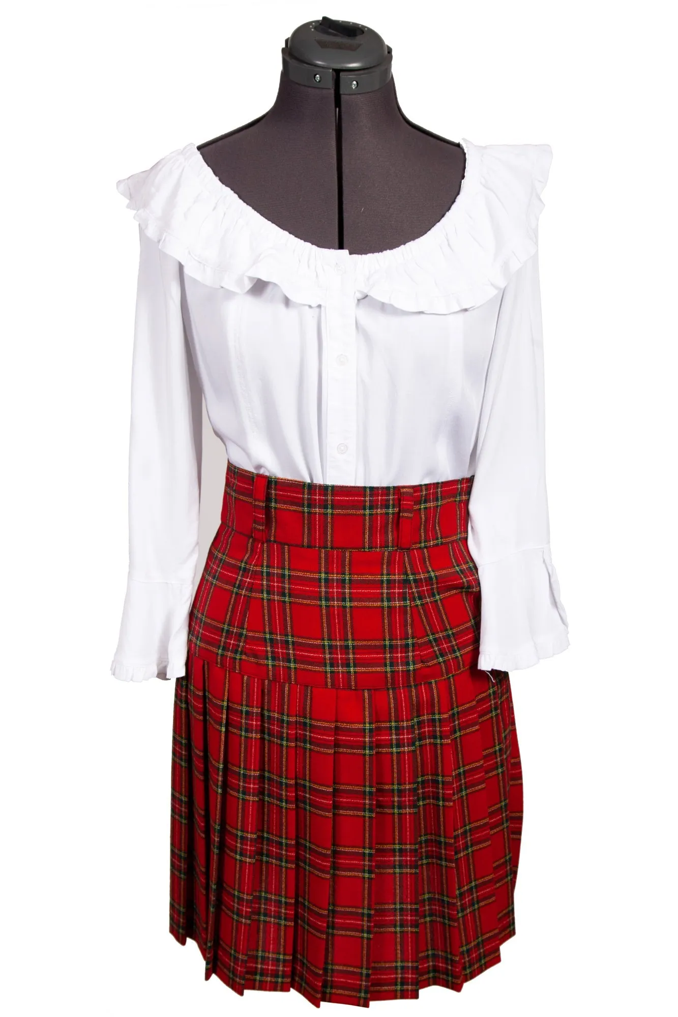 Scully Womens Red 100% Wool Tartan Plaid Skirt Party Look Luxury