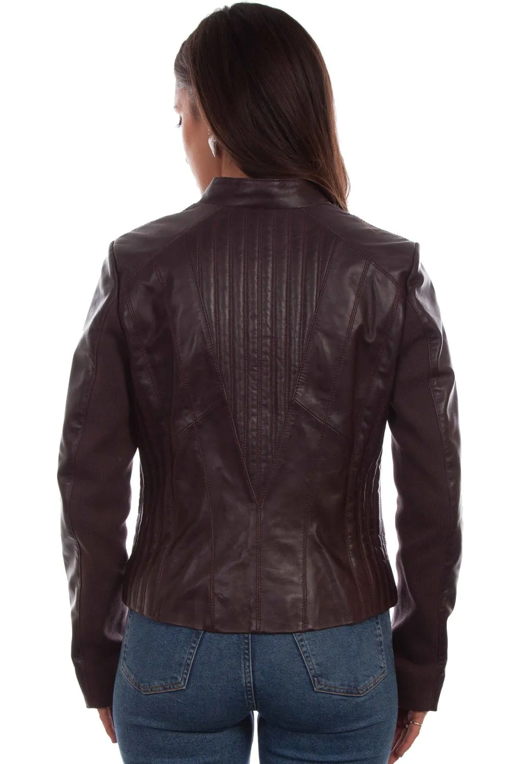 Scully Womens Ribbed Motorcycle Aubergine Leather Leather Jacket Wardrobe Choice Minimalist Style Holiday Vibes Weekend Warrior
