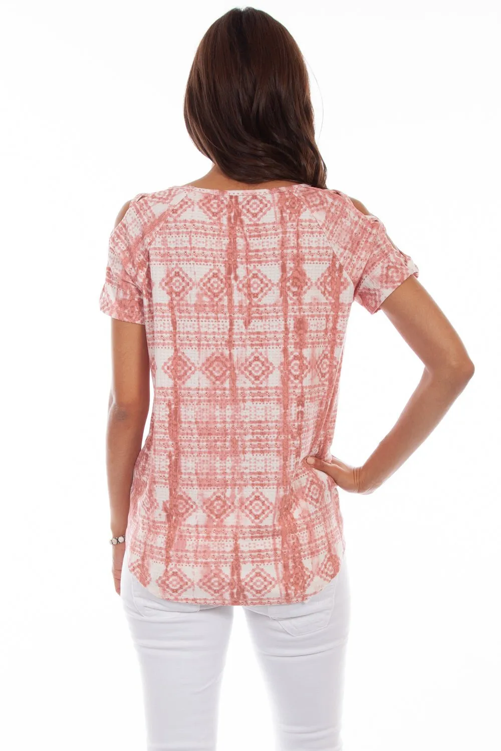 Scully Womens Rose Polyester Lattice S/S Blouse Artistic Design Business Meeting