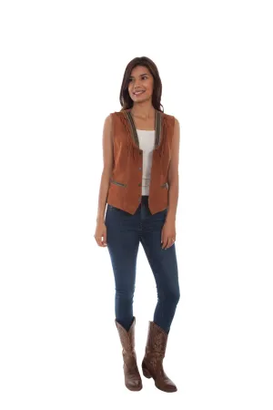 Scully Womens Rust Leather Fringe Vest Fresh Wear Scully Womens Rust Leather Fringe Vest Neutral Fit Piece Eco Conscious Denim