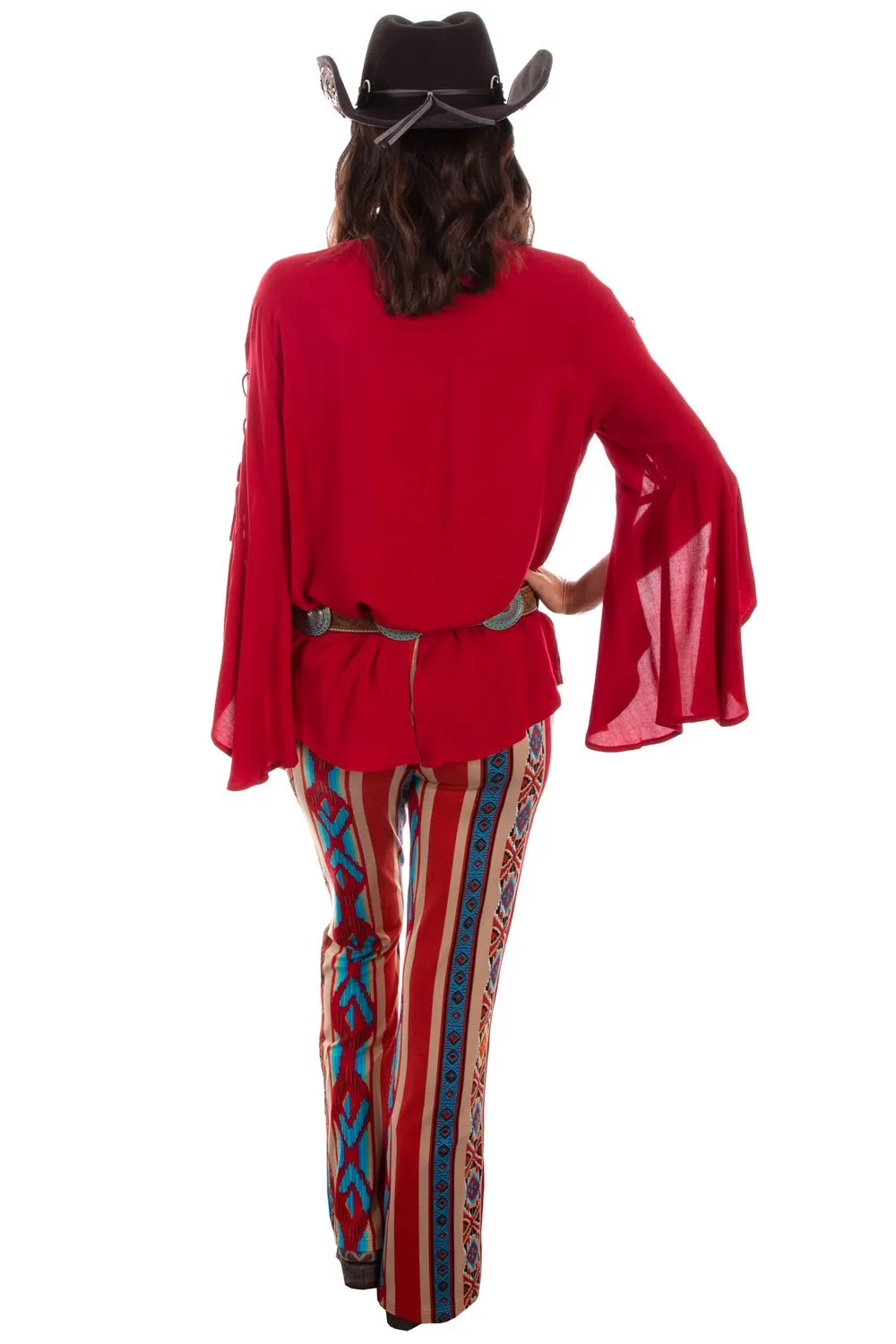 Minimalist Eco Friendly Scully Womens Serape Viscose Bell Bottom Pants