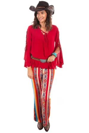 Scully Womens Serape Viscose Bell Bottom Pants Rugged Appeal Simple Layers Wardrobe Staple Scully Womens Serape Viscose Bell Bottom Pants