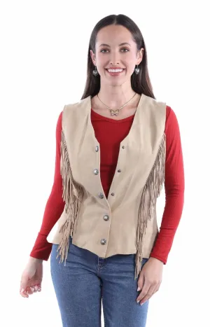 Scully Womens Snap Front Fringe Old Rust Leather Leather Vest Durable Statement All Style Fit Scully Womens Snap Front Fringe Old Rust Leather Leather Vest