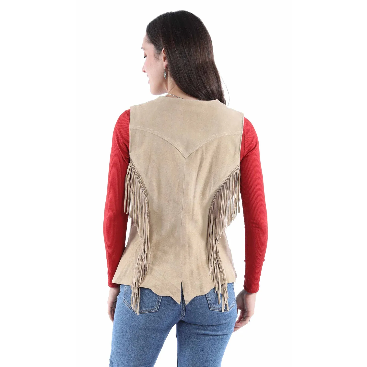 Scully Womens Snap Front Fringe Old Rust Leather Leather Vest Simple Outfit Reliable Choice