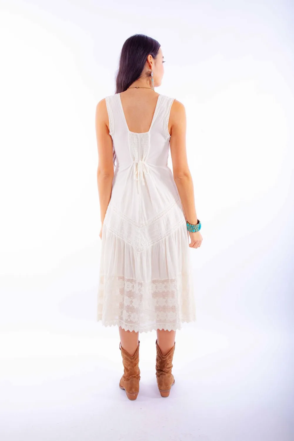 Everyday Style Evening Stroll Urban Explorer Scully Womens Soutache Cantina Vanilla 100% Cotton S/L Dress