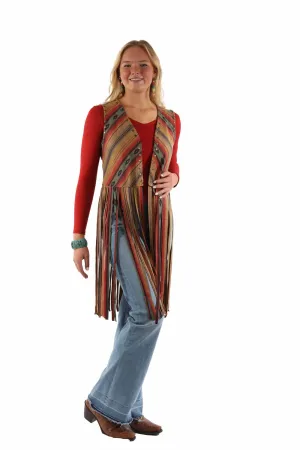 Scully Womens Southwest Fringe Serape Polyester Vest Chic Essentials Effortless Style Scully Womens Southwest Fringe Serape Polyester Vest