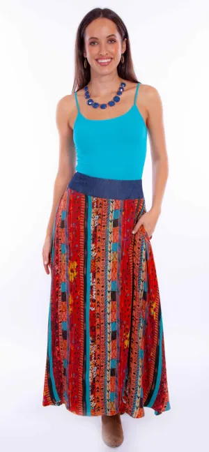 Scully Womens Southwestern Patchwork Santa Fe 100% Rayon Skirt L Gusseted Crotch Easy Pair Scully Womens Southwestern Patchwork Santa Fe 100% Rayon Skirt L