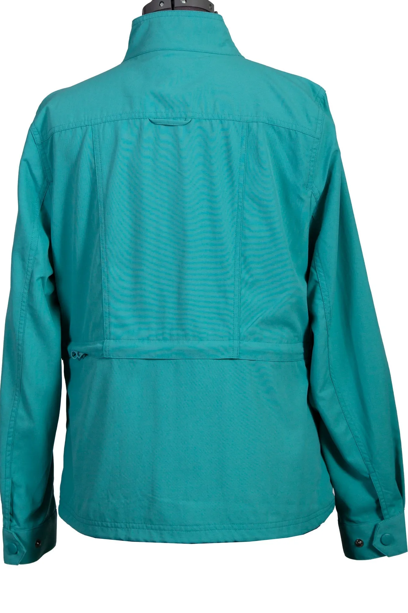Luxury Minimalist Scully Womens Teal Nylon Multi-Pocket Jacket