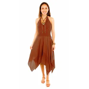 Scully Womens Tie Neck Halter Ginger 100% Cotton S/L Dress Premium Fabric Scully Womens Tie Neck Halter Ginger 100% Cotton S/L Dress Clean Base