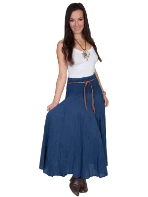 Scully Womens Vertical Panel Full Length Dark Blue 100% Cotton Skirt Versatile Piece Scully Womens Vertical Panel Full Length Dark Blue 100% Cotton Skirt Versatile Look