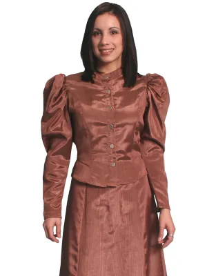 Scully Womens Wahmaker 1880s Style Blouse Chocolate Poly Blend Moire L/S Ultra Comfort Scully Womens Wahmaker 1880s Style Blouse Chocolate Poly Blend Moire L/S Flex Look Unisex Wear Classic Professional Wear