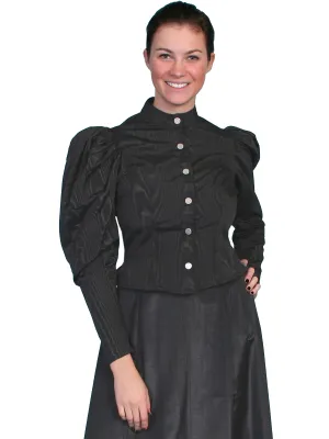Scully Womens Wahmaker Classic 1880s Style Blouse Black Poly Blend Moire L/S Smart Comfort Scully Womens Wahmaker Classic 1880s Style Blouse Black Poly Blend Moire L/S Daily Fit Modern Minimalist Fashion Lover