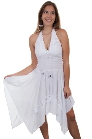 Scully Womens White 100% Cotton Crochet Halter S/L Dress Lasting Comfort Breathable fabric technology Scully Womens White 100% Cotton Crochet Halter S/L Dress