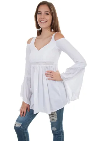 Scully Womens White 100% Cotton Floral Vine L/S Tunic Minimalist Aesthetic Popular Option Simple Aesthetic Scully Womens White 100% Cotton Floral Vine L/S Tunic
