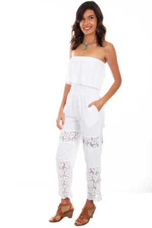 Scully Womens White 100% Cotton Tube Top Romper Comfortable Design Garment Dyed Technique Scully Womens White 100% Cotton Tube Top Romper