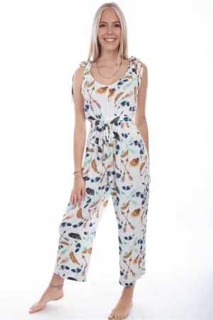 Scully Womens White Rayon S/L Feathers Romper Airy texture Fresh Attire Scully Womens White Rayon S/L Feathers Romper