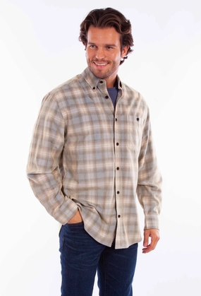 Scully Mens Corduroy Plaid Blue/Tan 100% Cotton L/S Shirt Premium Cotton Scully Mens Corduroy Plaid Blue/Tan 100% Cotton L/S Shirt Sleek Silhouette Summer Outfit