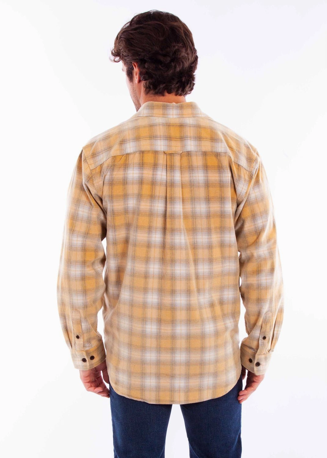 Scully Mens Corduroy Plaid Natural 100% Cotton L/S Shirt Urban Style