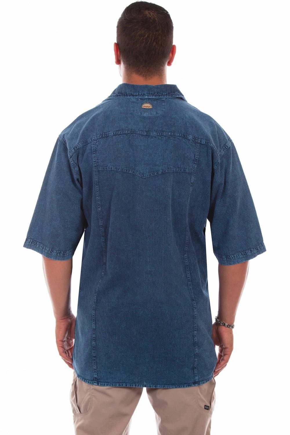 Layering Essential Chic Look Scully Mens Distressed Denim 100% Cotton Trac S/S Shirt