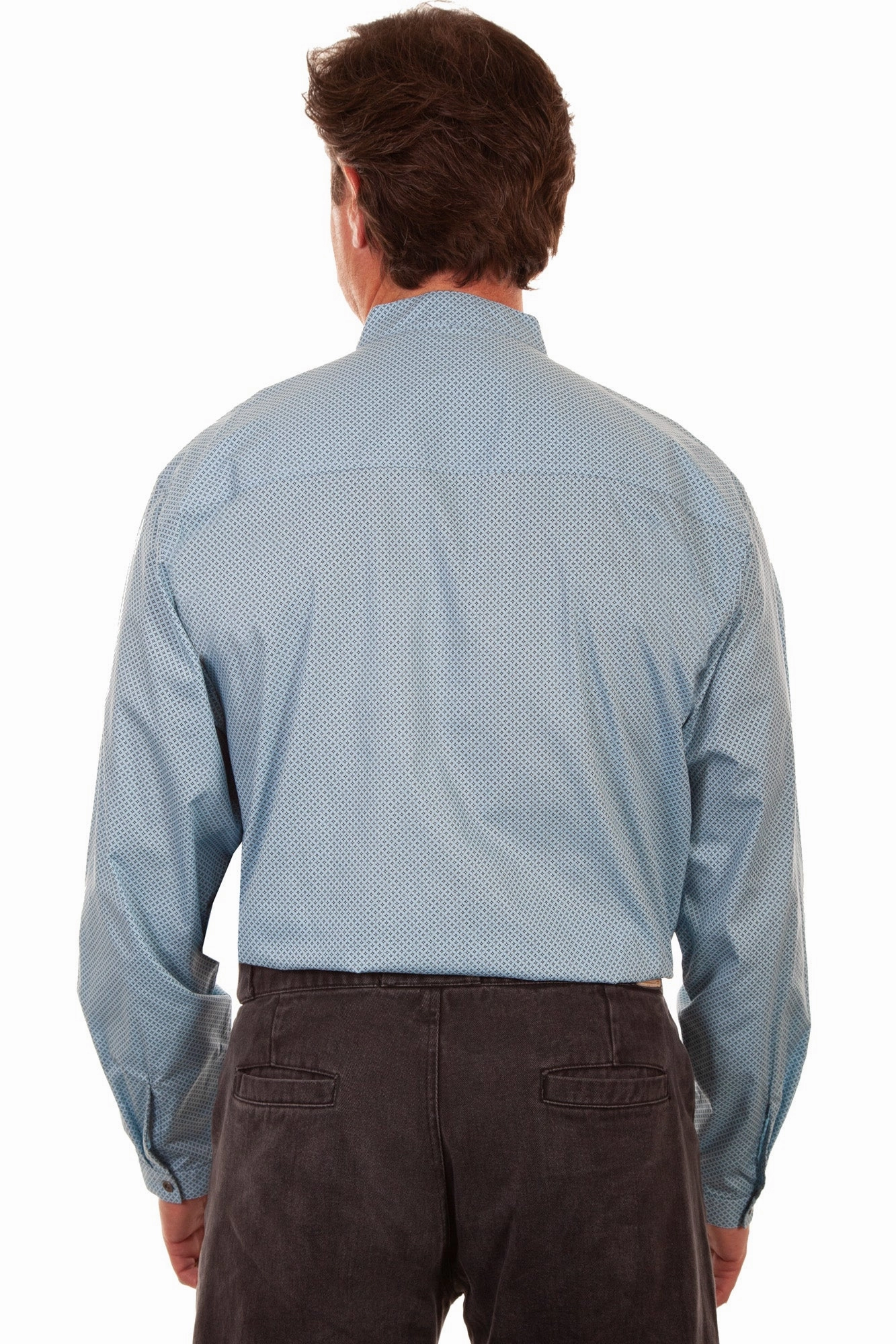 Everyday Look Performance Fabric Scully Mens Light Blue 100% Cotton Diamond L/S Shirt