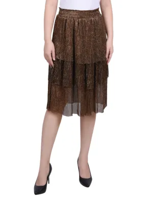 Seafoam Green Petite Tiered Mesh Plisse Skirt Gender Inclusive Petite Tiered Mesh Plisse Skirt