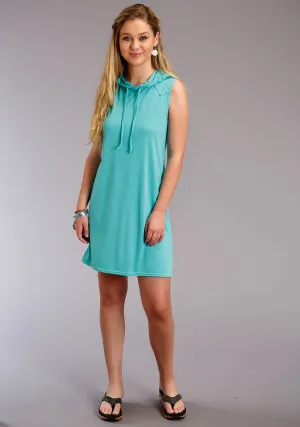 Seamless Feel Roper Womens Turquoise Poly/Rayon Hooded Tee S/L Dress Roper Womens Turquoise Poly/Rayon Hooded Tee S/L Dress Functional Waist Go To Outfit