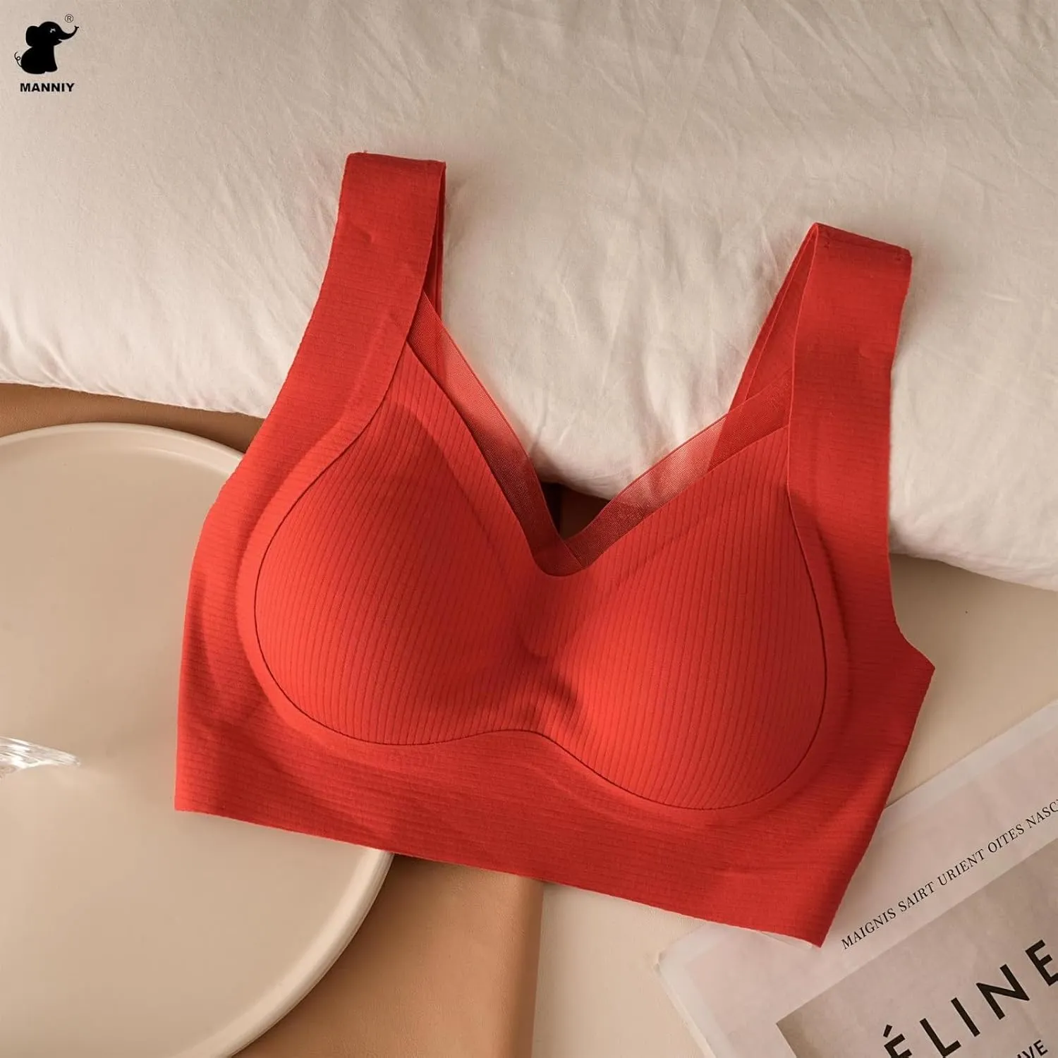 Seamless Mesh Sports Bras for Women Wirefree Comfortable Breathable Full Coverage Push Up Bralettes