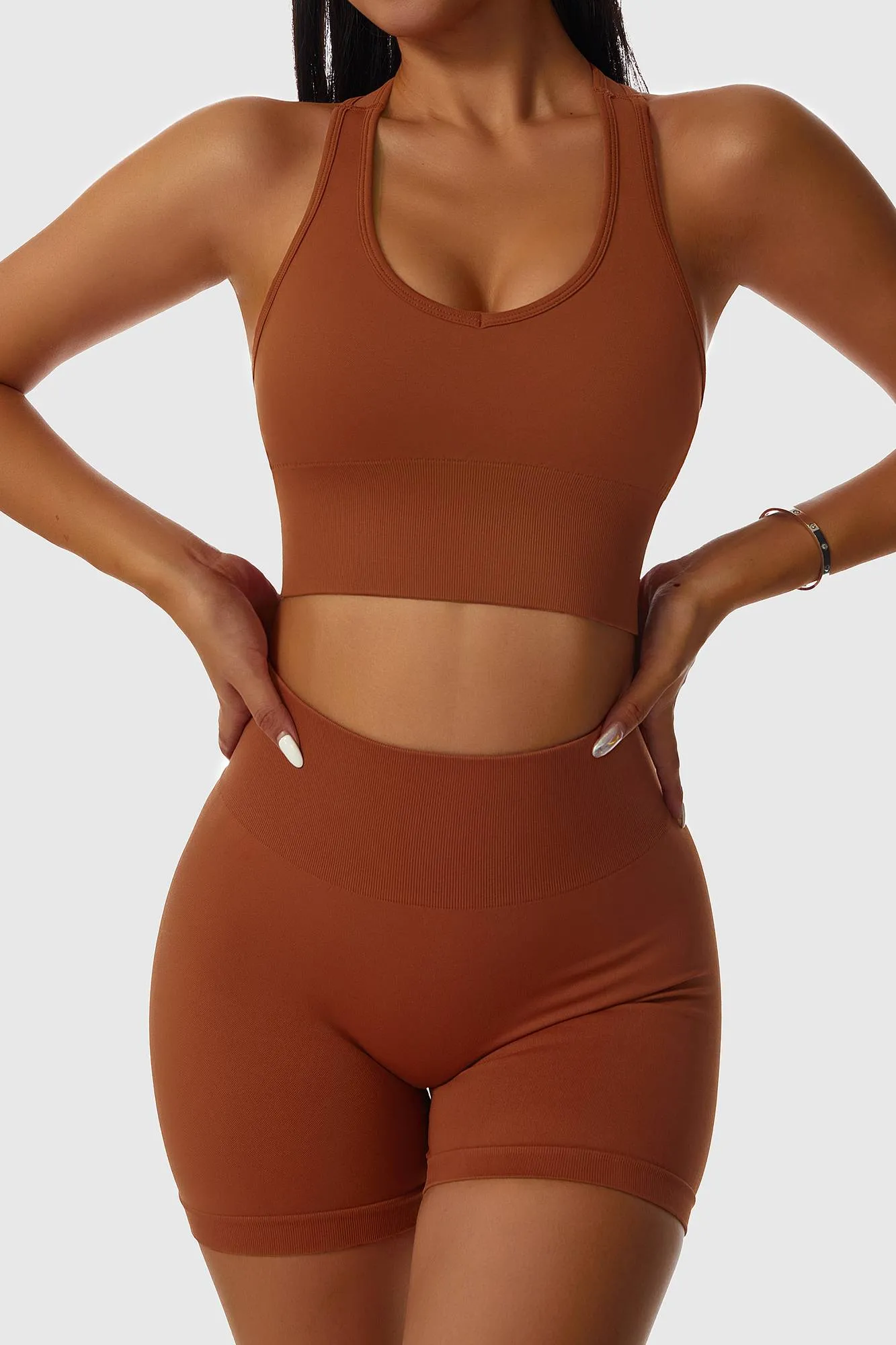 Seamless Scoop Neckline Racerback Sports Bra