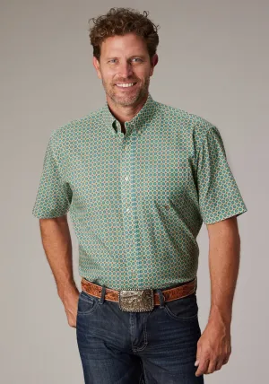 Seamless Shoulders Roper Mens Sedona Foulard Turquoise 100% Cotton 1 Pkt S/S Shirt Dynamic Design Roper Mens Sedona Foulard Turquoise 100% Cotton 1 Pkt S/S Shirt