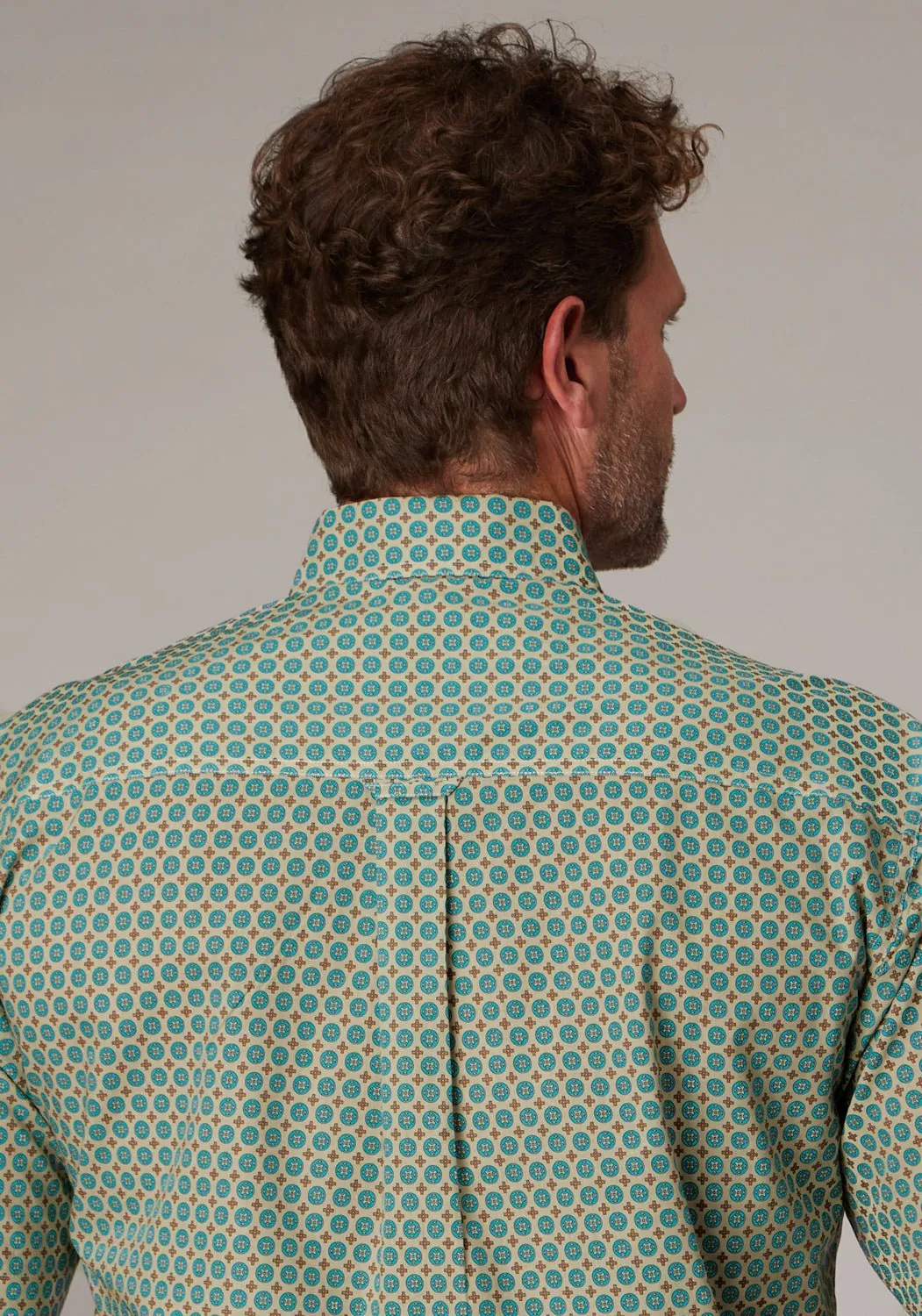 Roper Mens Sedona Foulard Turquoise 100% Cotton 1 Pkt S/S Shirt Handcrafted Detail High Street Fashion