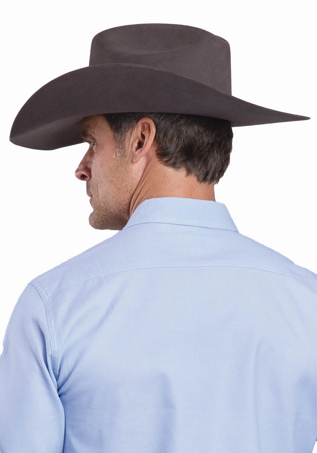 Stetson Mens Pinpoint Oxford Blue 100% Cotton L/S Shirt Gym Companion All-Day Wear