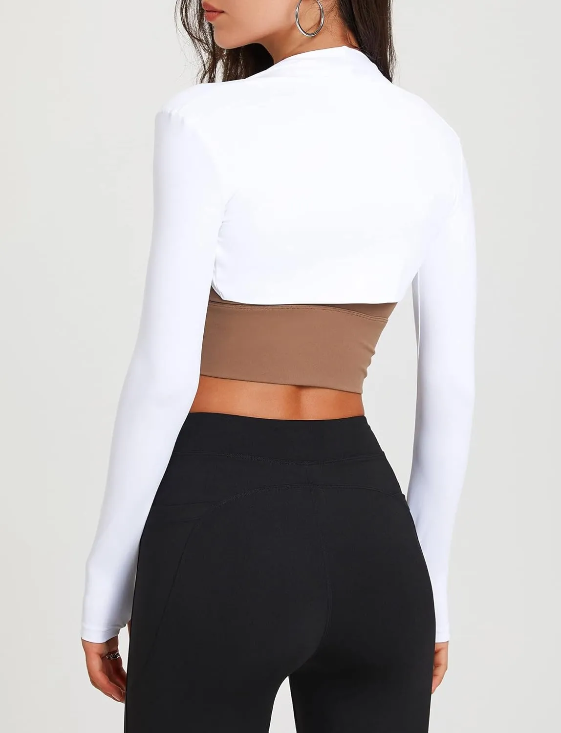 SEAUR Women Athletic Long Sleeve Shrugs Sun Protection Open Front Yoga Sports Workout Bolero Shrug Arm Sleeves Shawl Cardigan