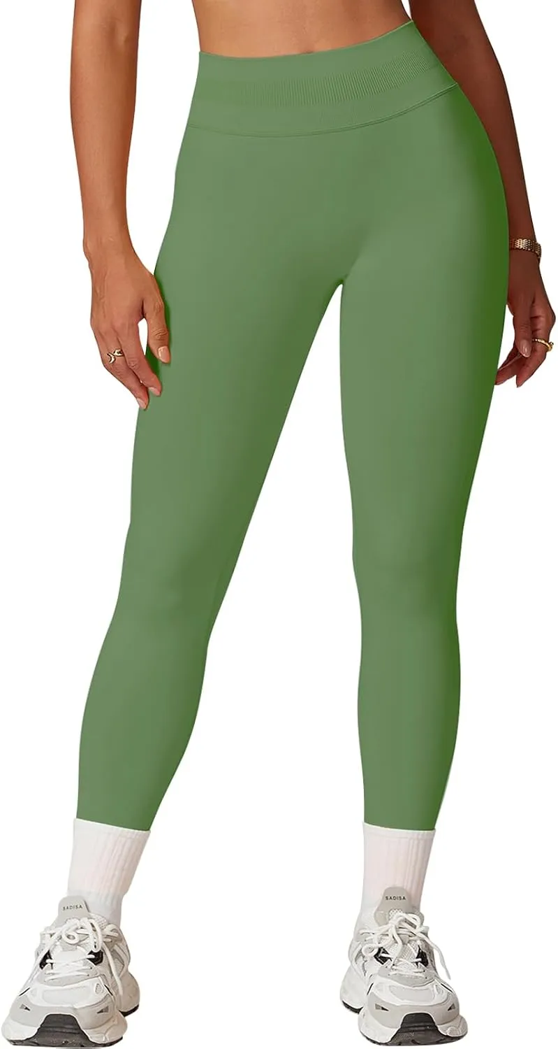SENBAN Women's High Waisted Leggings Seamless Workout Gym Yoga Pants Tummy Control Smile Contour Activewear Tights