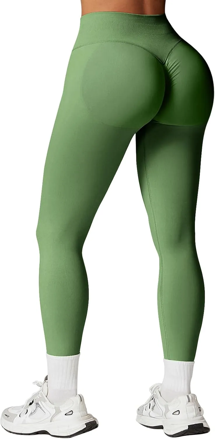 SENBAN Women's High Waisted Leggings Seamless Workout Gym Yoga Pants Tummy Control Smile Contour Activewear Tights
