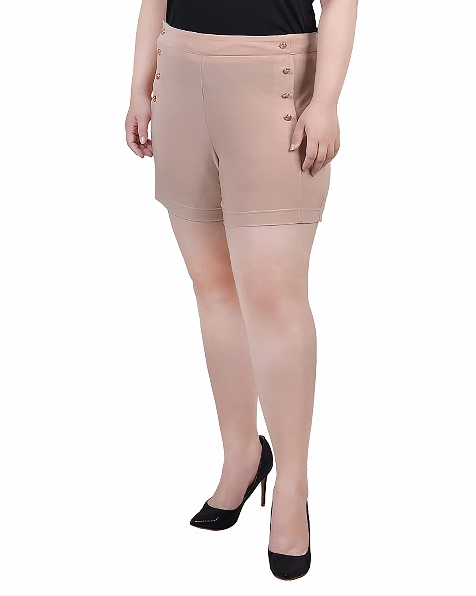 Casual Design Plus Size Yoked Sailor Shorts