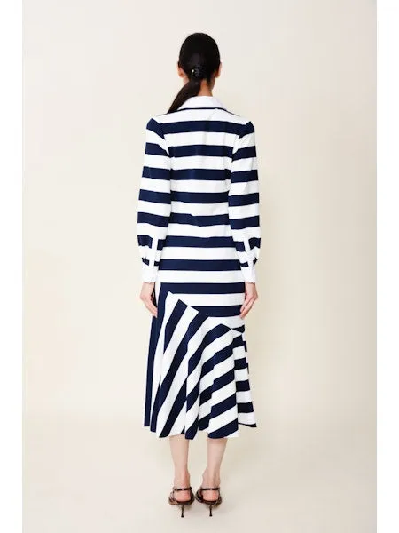 Senna Polo Dress in Navy/White Stripe Flattering Fit Wear Regular-fit