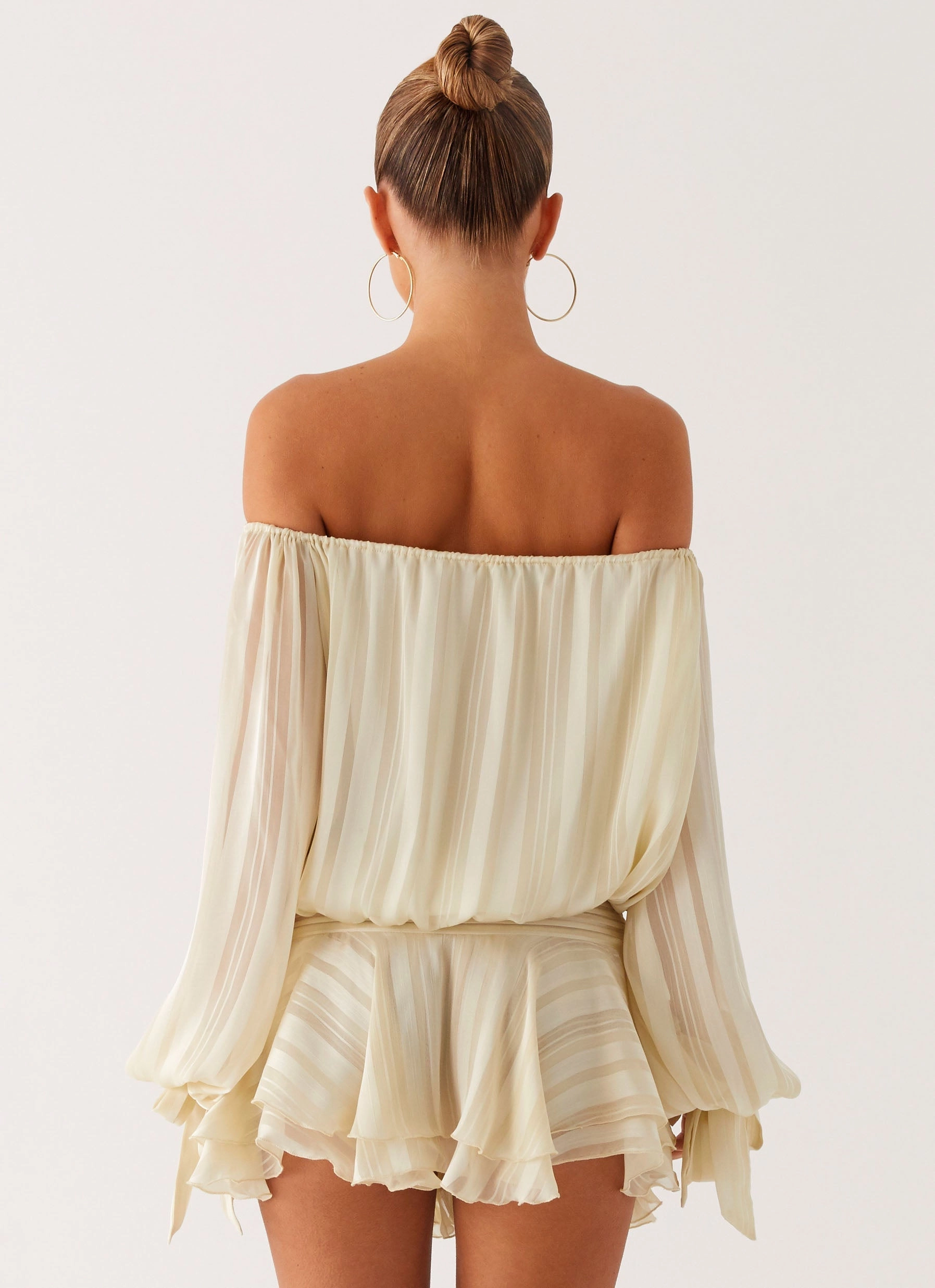 Basic Cool Eira Balloon Sleeve Mini Dress - Ivory