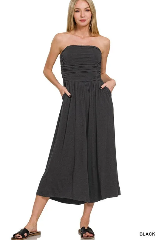 SERGIE DOUBLE LAYERED STRAPLESS TUBE TOP JUMPSUIT Perfect Match Family Style Luxury