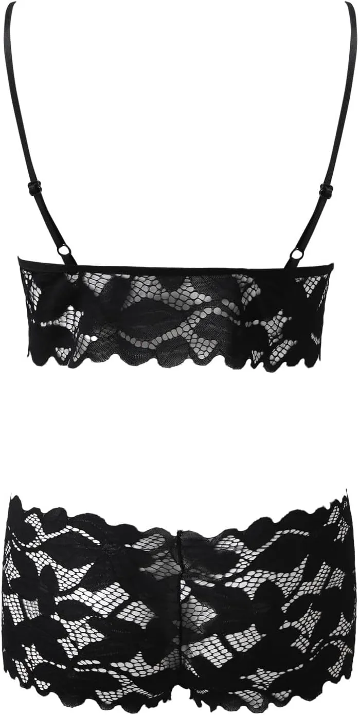 Sexy Lingerie for Women plus Lace Bralette High Waist Panty Set Postpartum Corset Thong