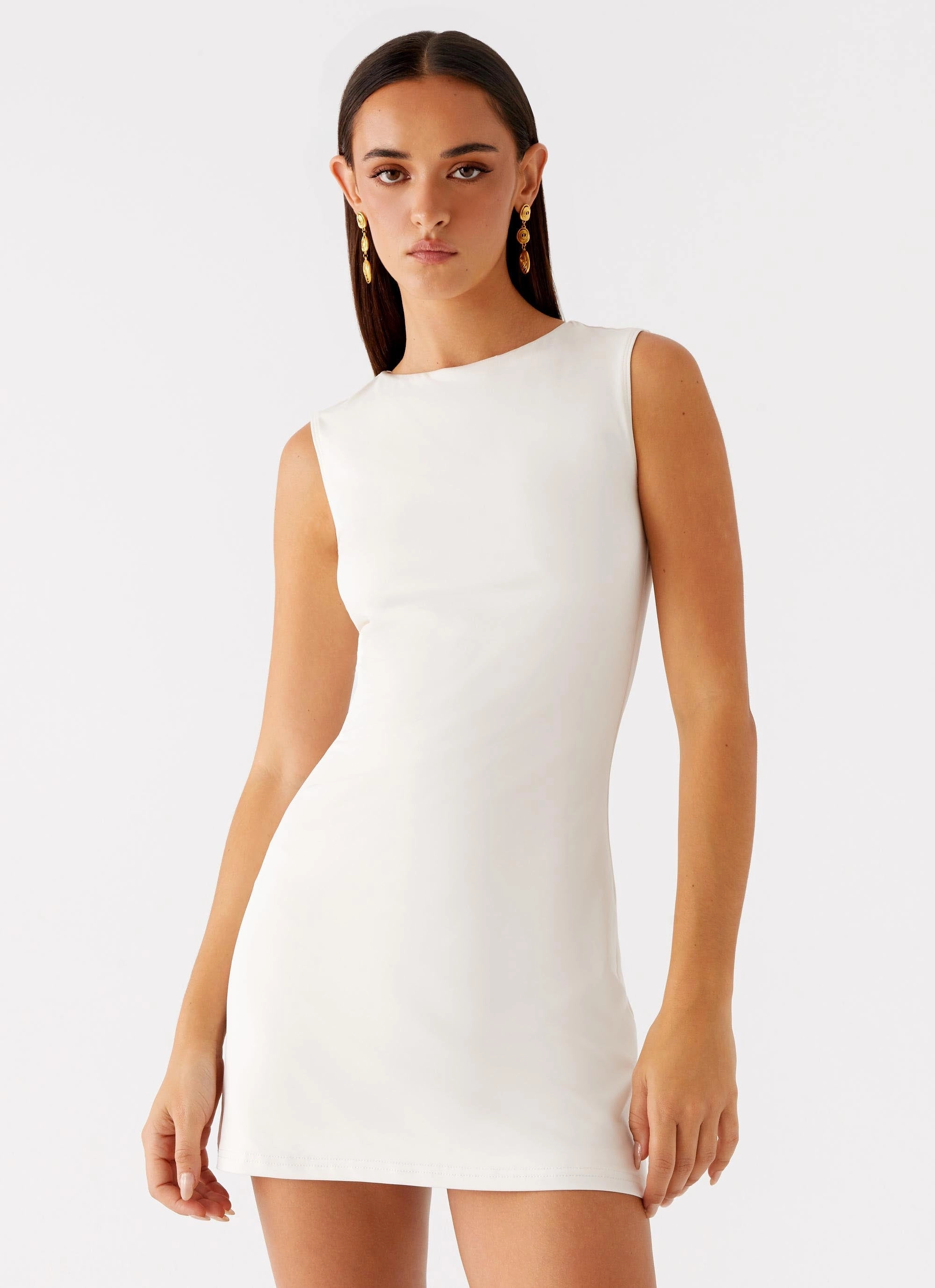 Shai Pearl Mini Dress - Ivory Breathable Material Texture Mood