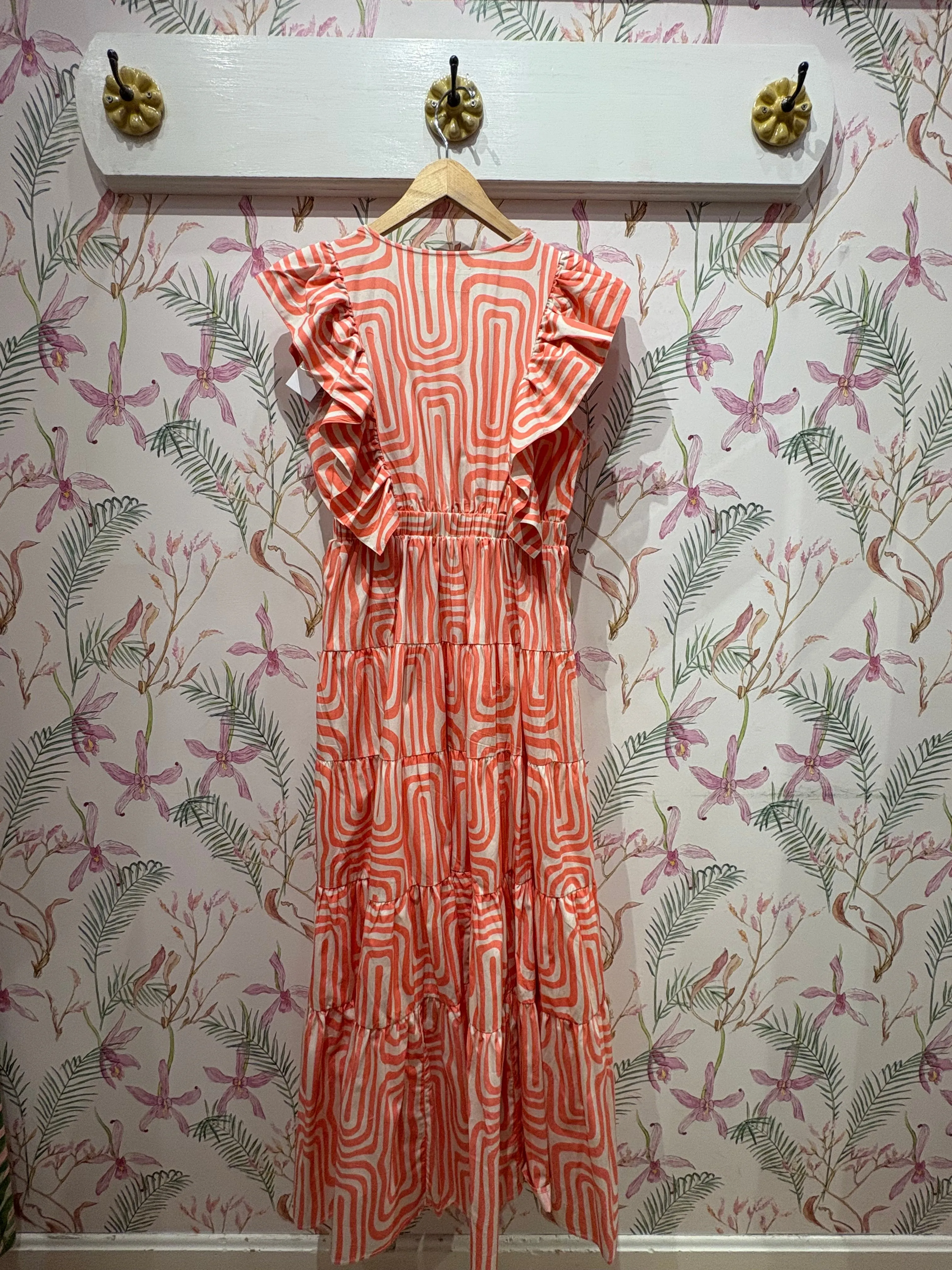 foldable Shandrani Long Dress in Coral