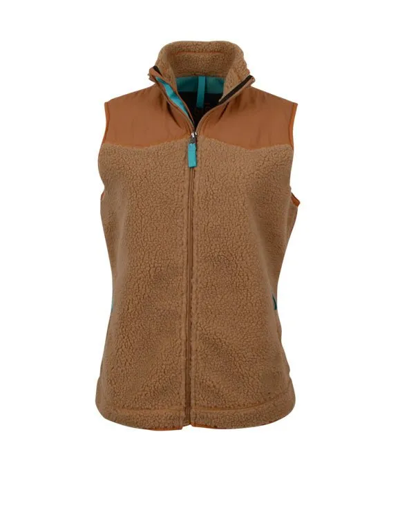 STS Ranchwear Womens Calgary Tan 100% Polyester Fleece Vest Multi Pocket Design Party Look Urban Explorer