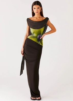 Shape Enhancing Good Fortune Maxi Dress - Lime Flower Good Fortune Maxi Dress - Lime Flower Breath Soft