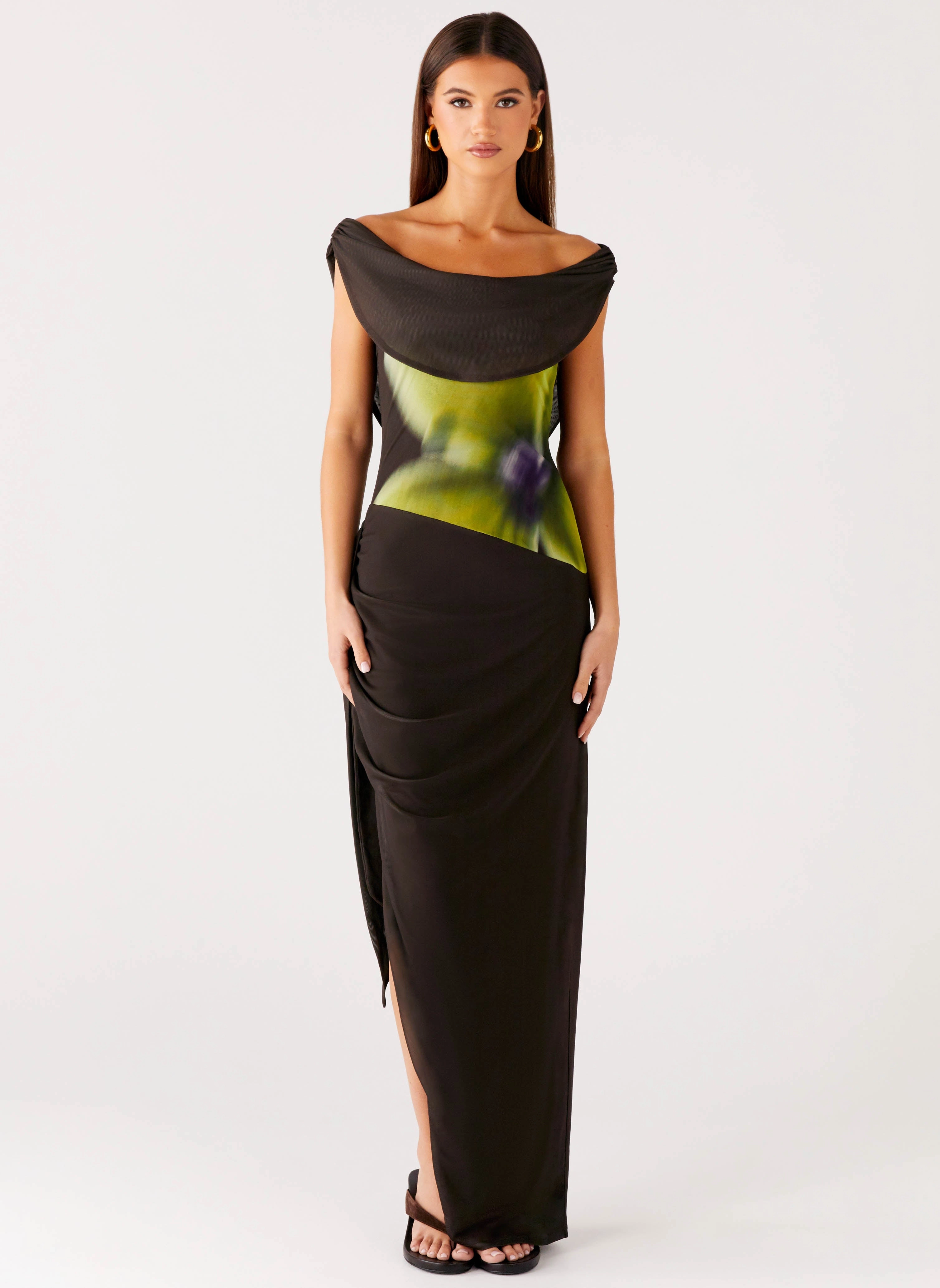 Good Fortune Maxi Dress - Lime Flower Social Ease Elegant Layer