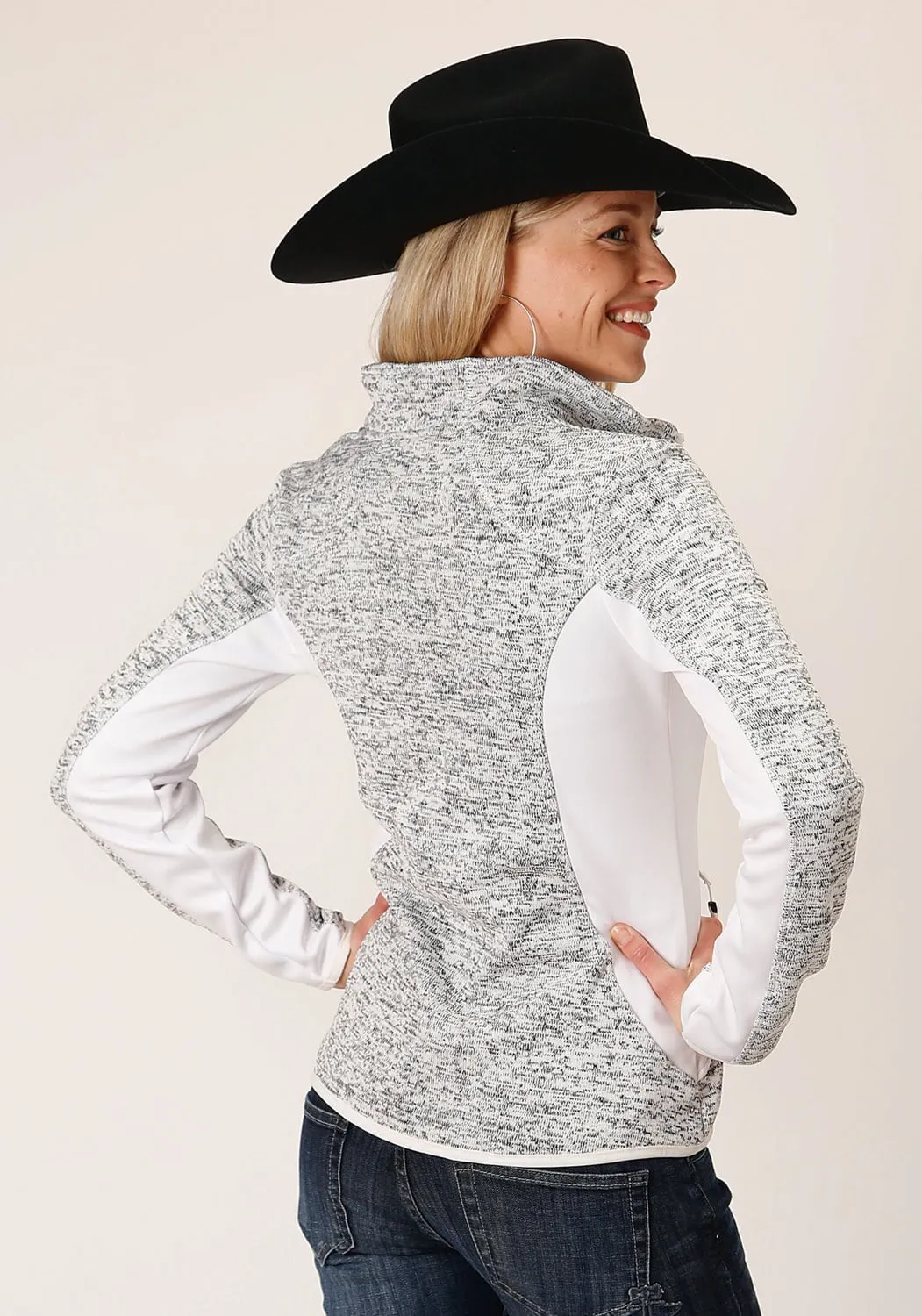 Roper Womens Sweater Knit Cream Polyester Fleece Jacket Nature Lover Shopping Day Everyday