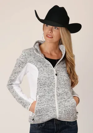 Sharp Design Roper Womens Sweater Knit Cream Polyester Fleece Jacket fresh feel Minimalist Style Holiday Vibes Weekend Warrior Roper Womens Sweater Knit Cream Polyester Fleece Jacket