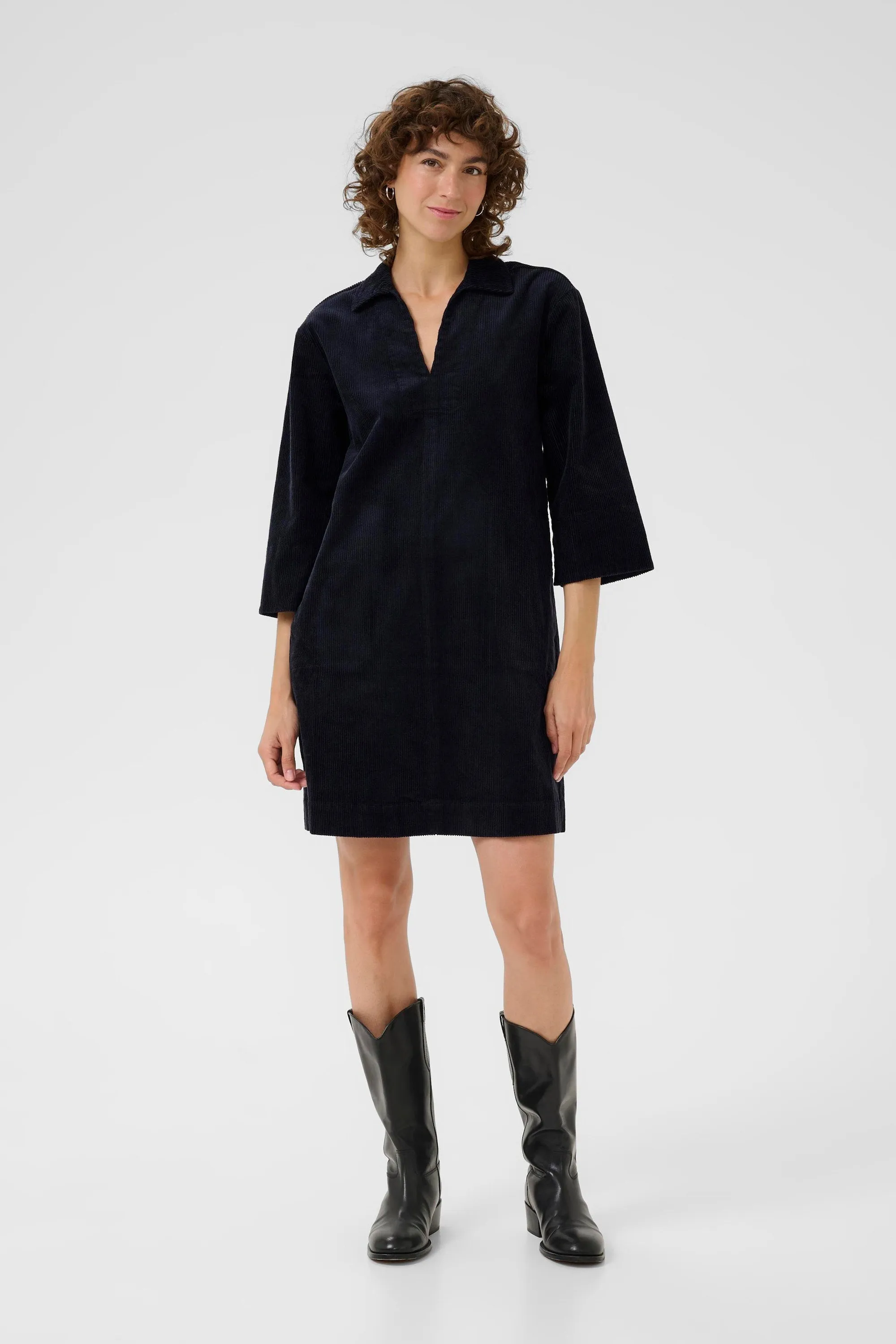 SHARRI CORD DRESS Soft Fabric Neutral Aesthetic