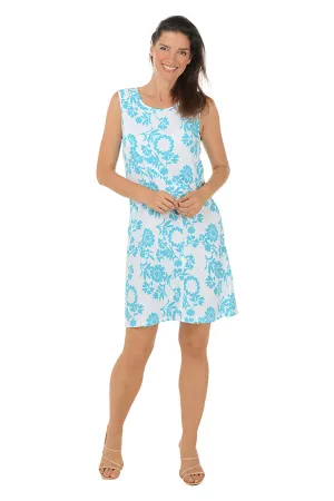 Sheath Cut Turquoise Botanical Textured Knit Seamed Sleeveless Dress Turquoise Botanical Textured Knit Seamed Sleeveless Dress Soft And Comfortable Bodycon-Fit