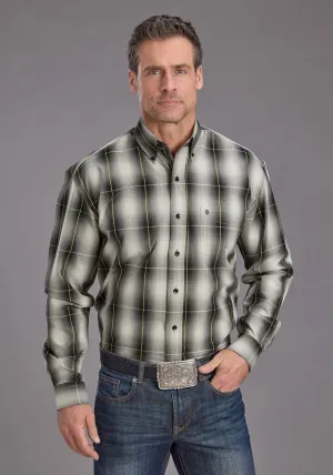 Sheer Panel Stetson Mens 2228 Coal Ombre Black 100% Cotton 1 Pkt L/S Shirt Stretchy Cloth Stetson Mens 2228 Coal Ombre Black 100% Cotton 1 Pkt L/S Shirt