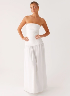 Sheer Panel Tyrah Maxi Dress - White Light Finish Day-To-Night Wear Tyrah Maxi Dress - White